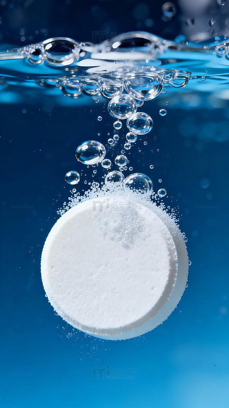 白色颗粒沉水实验摄影