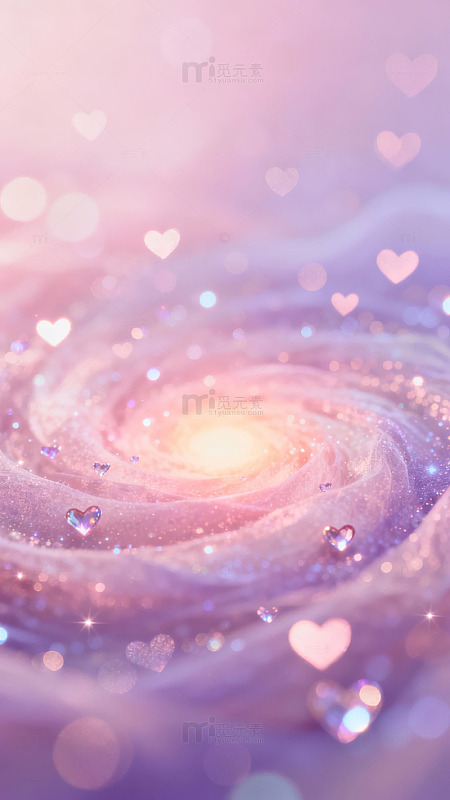 粉色星系与心形光斑图片