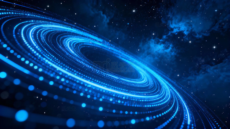 蓝色光圈螺旋宇宙背景