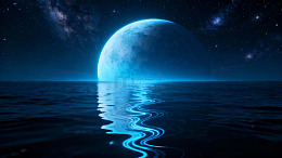 月光映水夜空星河图片
