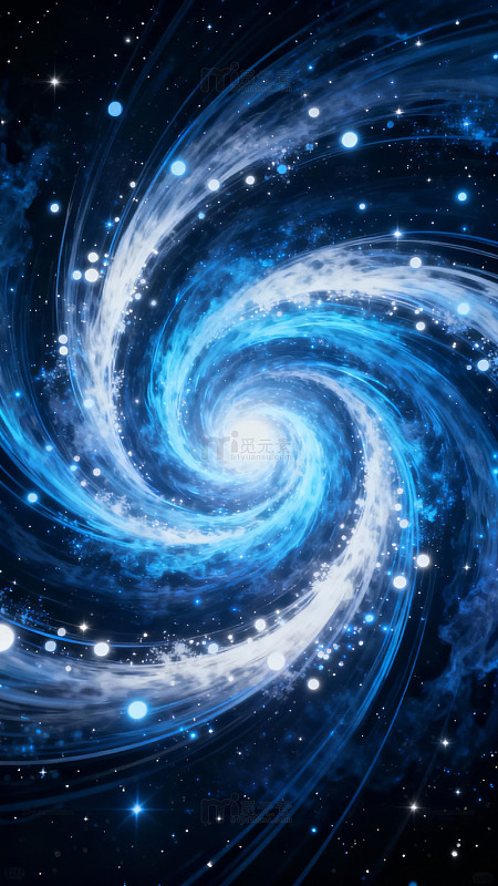 蓝色螺旋星系宇宙景象