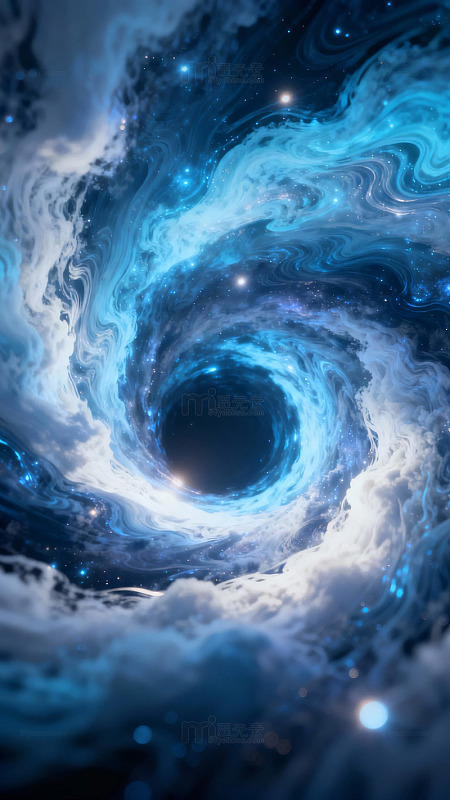 蓝色星云漩涡宇宙景象
