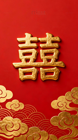 金色喜字喜庆装饰图案设计素材