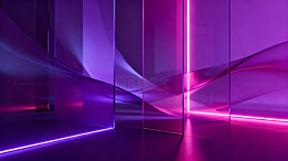霓虹光影交错的抽象艺术空间