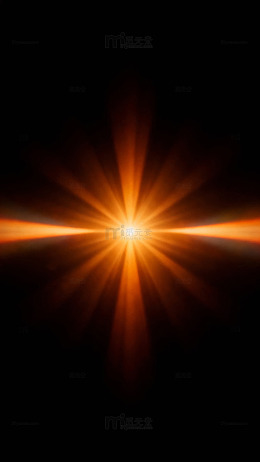 黑色背景下的橙色光芒