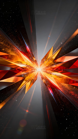 光芒四射的抽象几何图案