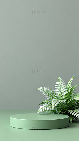 简约绿色植物展示台设计