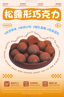松露形巧克力宣传海报设计素材