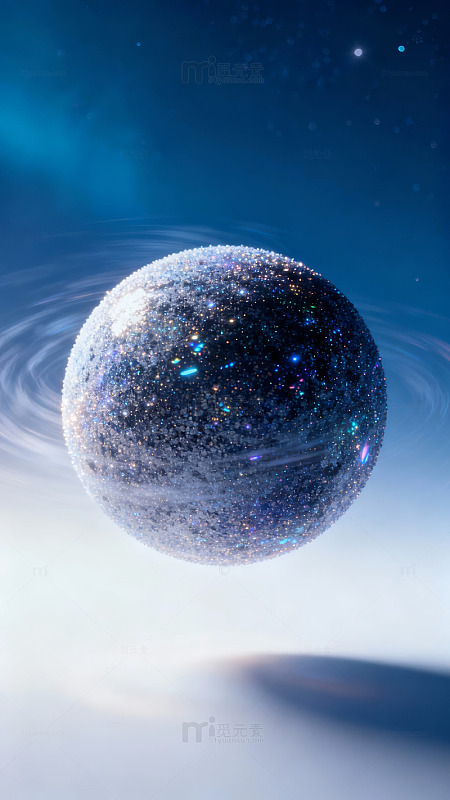 璀璨星球与星环的宇宙景象