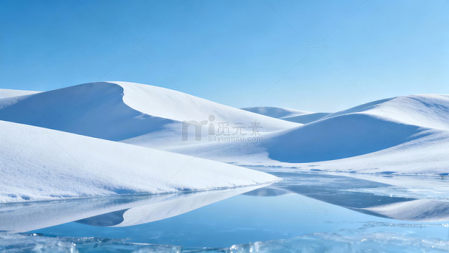 雪原冰湖静谧风光图片
