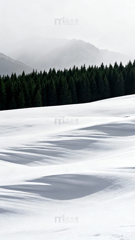 雪域山林冬日风光