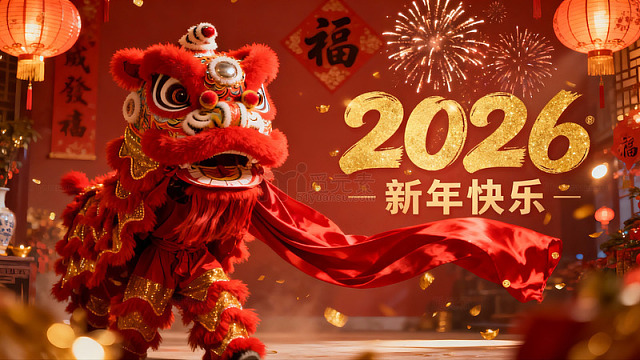 喜庆2026年新年舞狮