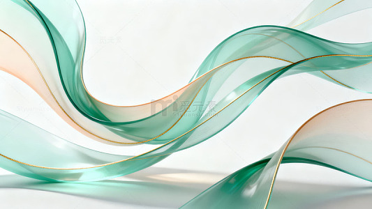 流动的蓝绿色丝带图案