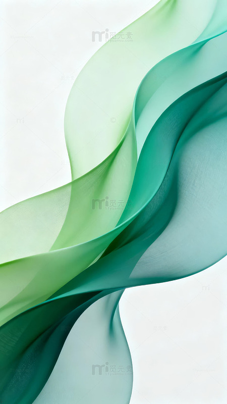 绿青色丝带飘逸流动图片