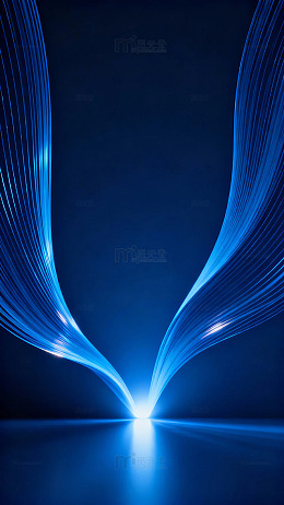 蓝色光流交汇于中心点