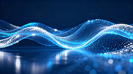 蓝色波浪光点动态背景-5438