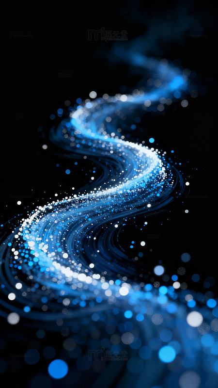 蓝色光波曲线闪耀动态背景