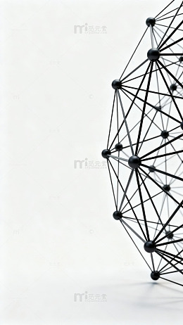 黑色网络结构球体图片