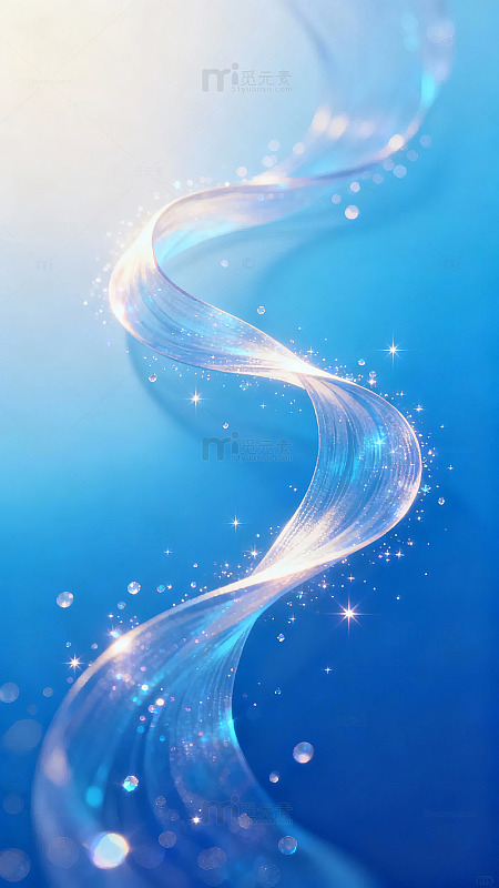 蓝色背景下的光带螺旋流动