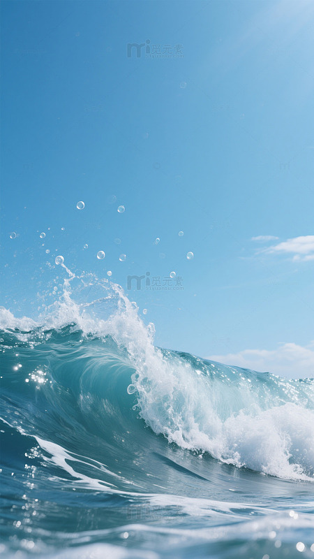 碧海蓝天海浪摄影图片