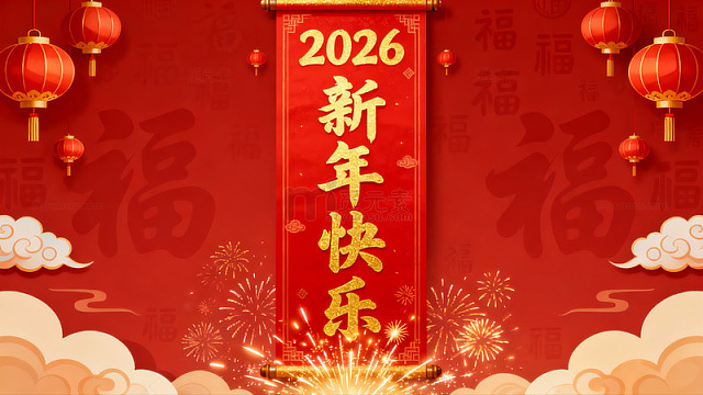 2026春节喜庆海报设计背景素材