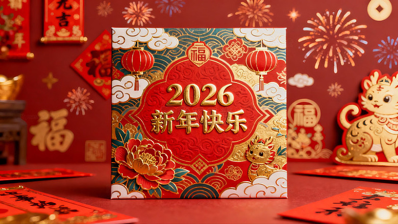 2026新年贺卡喜庆设计