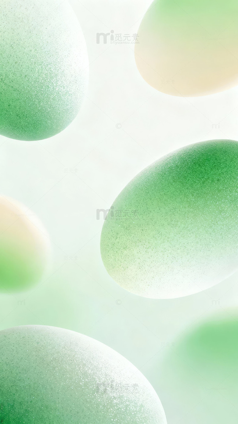 绿色渐变浮雕蛋形图案