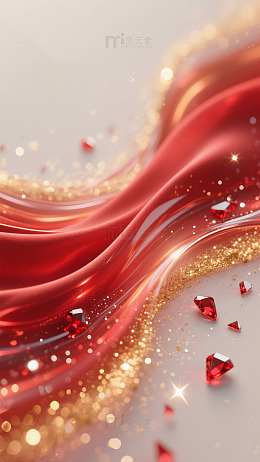 华丽红金流动艺术背景