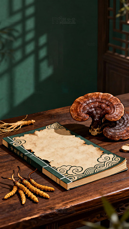 古典风格中药材展示图