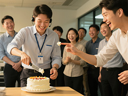 职场庆祝蛋糕切分