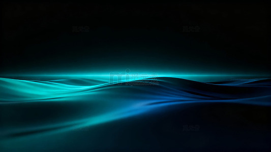 蓝绿色波浪光影抽象背景