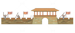 古代城墙守卫图