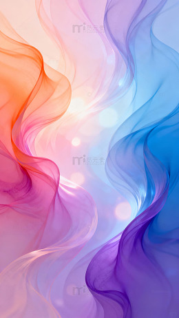 彩色烟雾流动抽象背景-7881