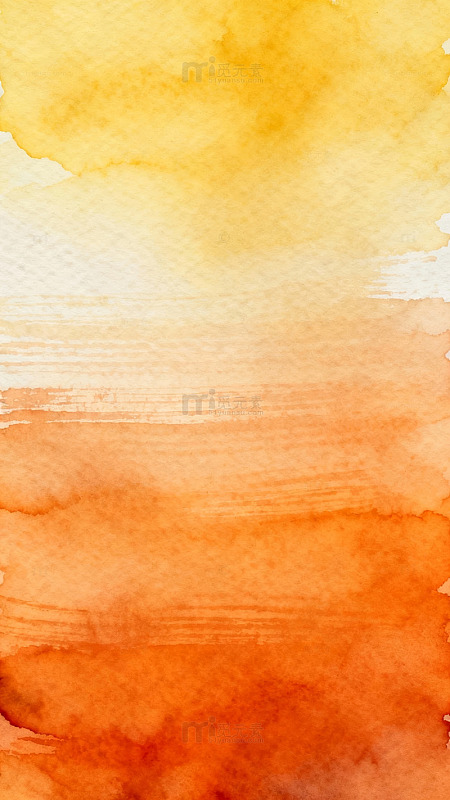 渐变橙黄色水彩背景图片