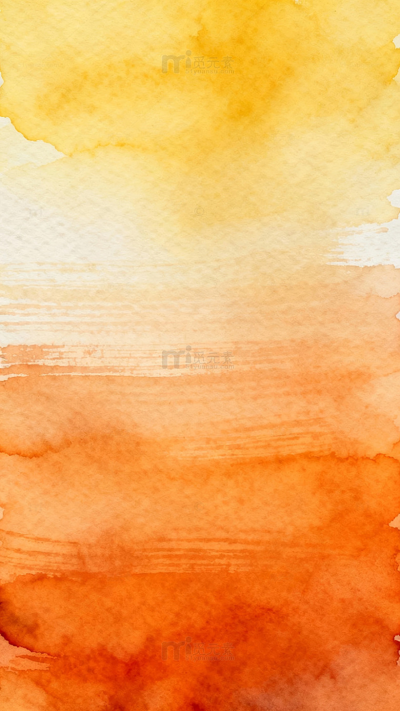 渐变橙黄色水彩背景图片