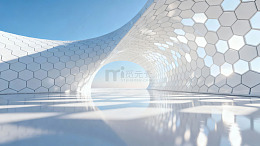 未来感白色蜂窝隧道图片