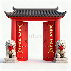 新春喜庆门楼装饰设计素材