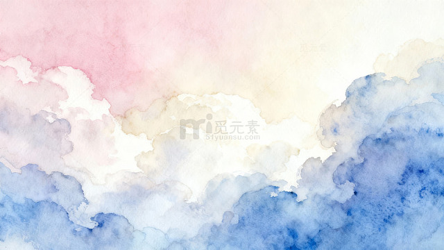 水彩云朵渐变背景图片