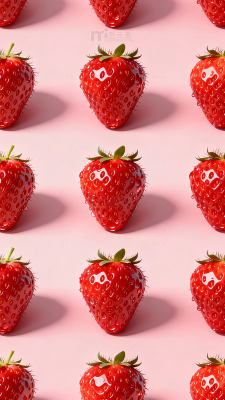 排列整齐的鲜红草莓图片