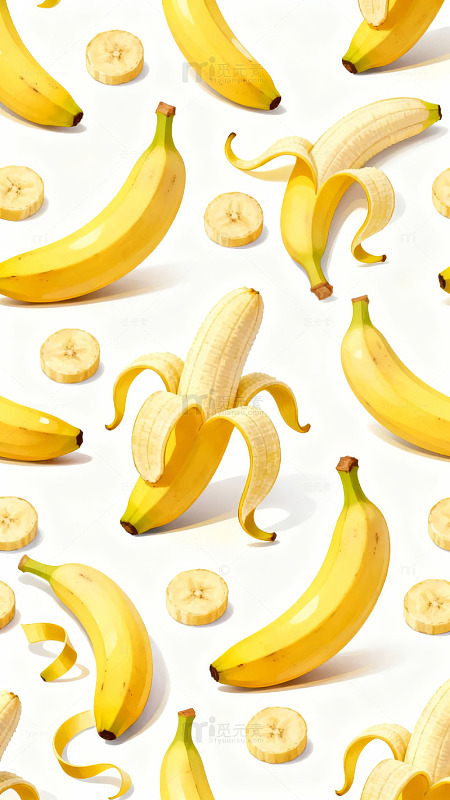 香蕉图案重复排列的背景设计