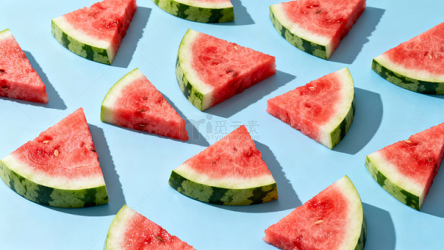 西瓜切片排列的清新图案