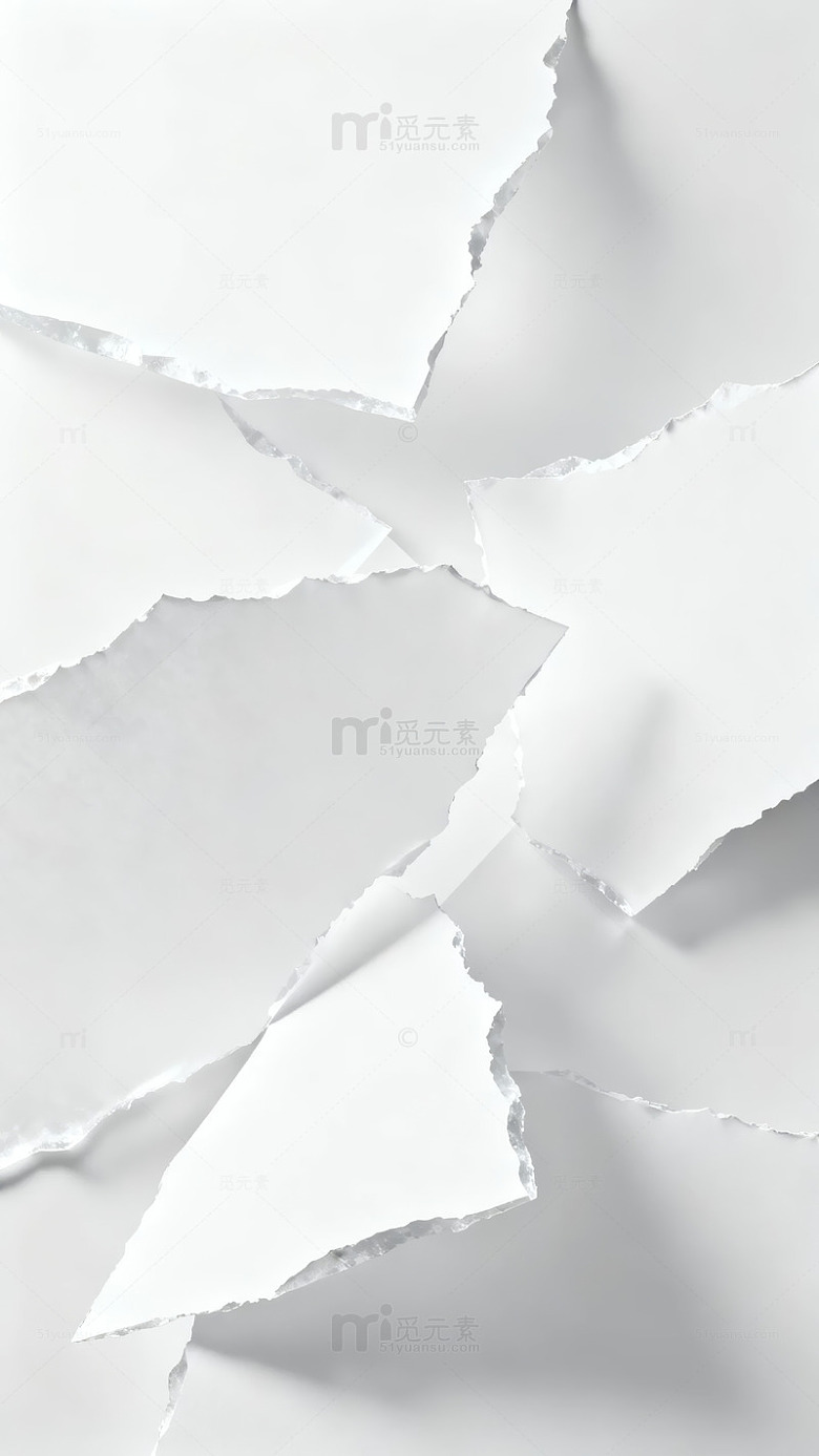 撕裂纸张的纹理与光影