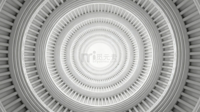 白色螺旋隧道抽象视觉效果-4451