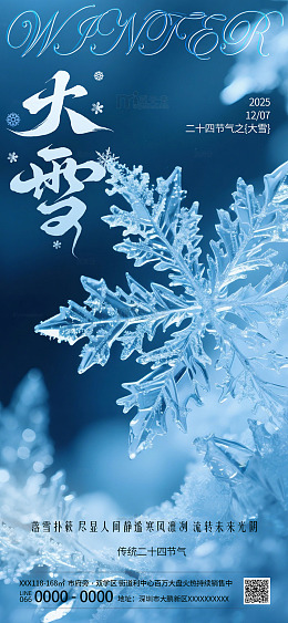 大雪传统节日海报渐变