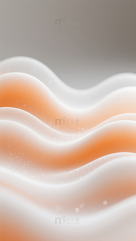 柔和波纹橙白色调抽象背景