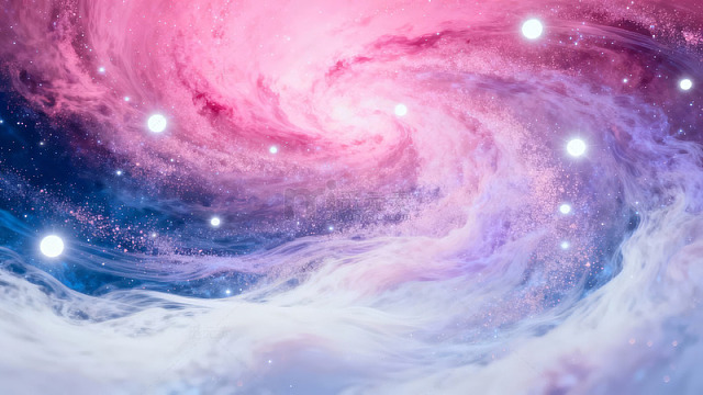 粉色星云漩涡星空图图片
