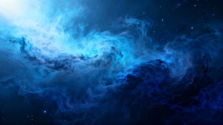 深蓝宇宙星云景观图片