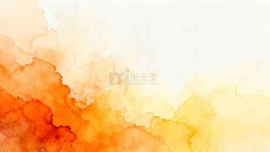 橙黄色水彩晕染抽象背景
