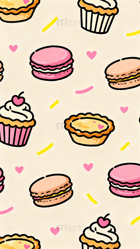 可爱甜品图案设计素材
