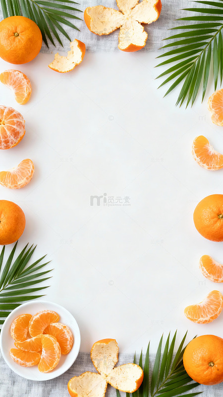 夏日水果热带风情背景图